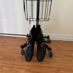 Alexander Wang Black All Leather Combat Moto Boots Size 6